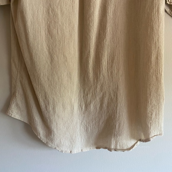 Vintage tan button down top - Picture 4 of 6